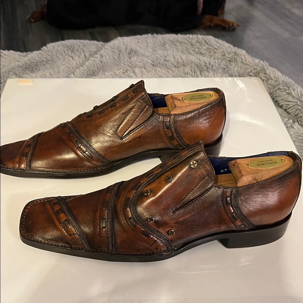 Mark Nason Brown Leather Loafers - Picture 6 of 8